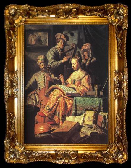 framed  REMBRANDT Harmenszoon van Rijn The Music Party  dhd, ta009-2